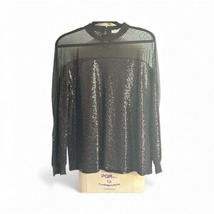 NWOT Nine West Black Sequin Blouse
